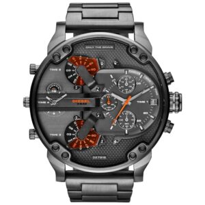 Diesel Stainless Steel The Daddies Series Analog Grey Dial Men Watch