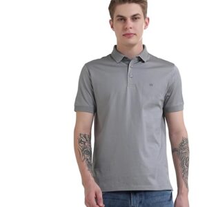 TURMS Anti Odor Men's Casual Polo T-Shirt Jacquard Collared Neck Half Sleeves