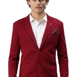 SHOWOFF Men Casual Solid Blazers Maroon