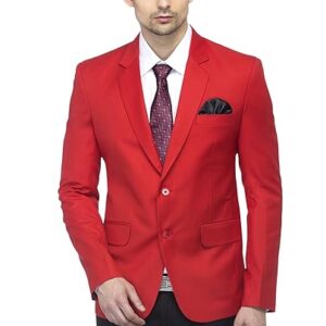 FAVOROSKI Designer Men's Slim Fit Notched Lapel Single Breasted Solid Blazer