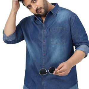 Urbano Plus Men's Full Sleeve Regular Fit Casual Denim Shirt