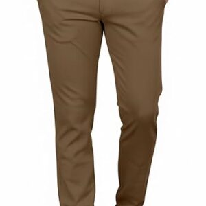Men's Slim Fit Casual Mid Rise Trousers, Cotton Blend, Side Pockets || Classic Slim Fit Chino Pants